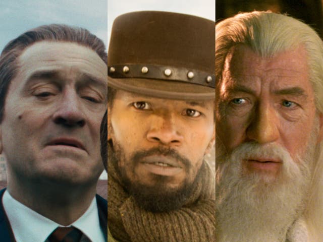 <p>Robert De Niro in ‘The Irishman’, Jamie Foxx in ‘Django Unchained’ and Ian McKellen in ‘Lord of the Rings’</p>